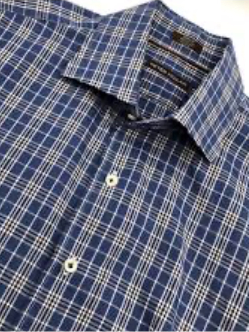 Peter Millar 100% Cotton Blue Plaid Button-Up Shirt